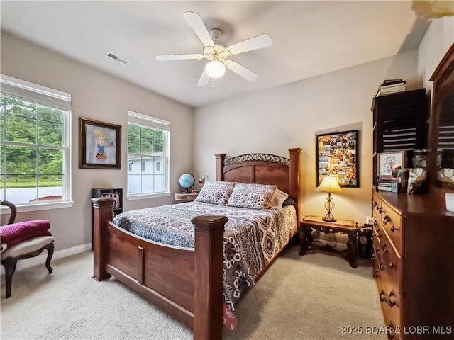 134 Heavenly Days Cir Unit 3A, Camdenton, MO 65020 - bedroom featuring light carpet, baseboards, and ceiling fan