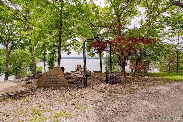 42 Rhine River Rd, Sunrise Beach, MO 65079 - view of yard featuring a water view