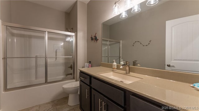 866 Fontana Ln, Linn Creek, MO 65052 - full bath featuring toilet, vanity, and shower / bath combination with glass door