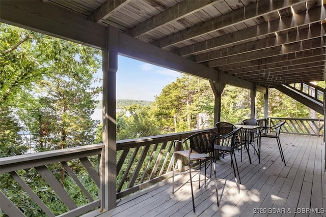 73 Ship Dock Ln, Osage Beach, MO 65065 - wooden deck with outdoor dining space