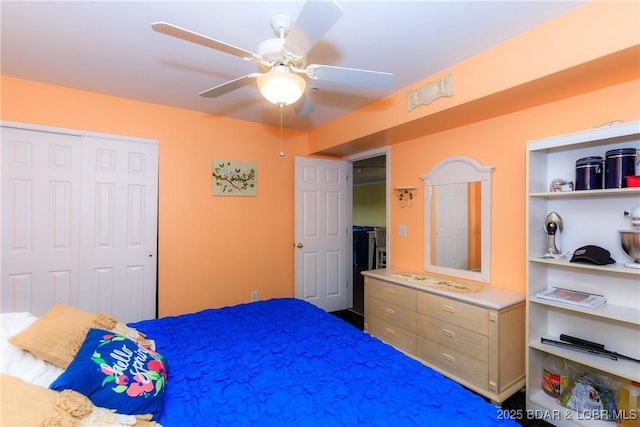 164 Park Place Ln Unit 3D, Kaiser, MO 65047 - bedroom featuring a closet and a ceiling fan