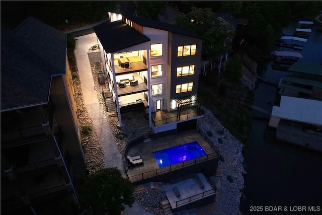 186 Frudeger Rd, Lake Ozark, MO 65049 - aerial view at twilight of view of pool