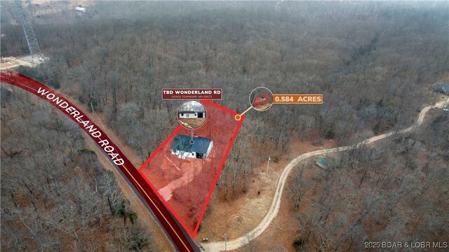 19580 Wonderland Rd, Rocky Mount, MO 65072 - map / location featuring property boundaries highlighted