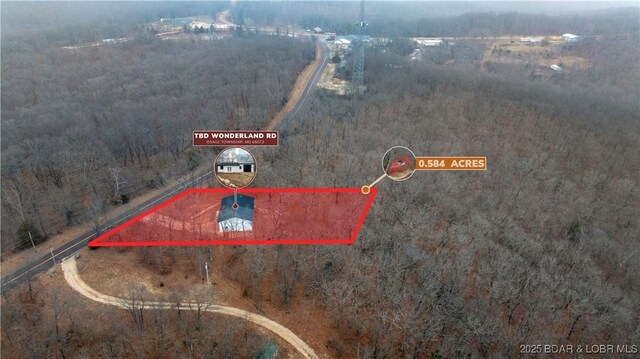 19580 Wonderland Rd, Rocky Mount, MO 65072 - map / location featuring property boundaries highlighted
