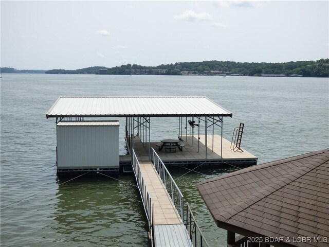 44 Port Bagnell Rd, Eldon, MO 65026 - dock area with a water view and boat lift
