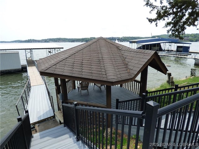 44 Port Bagnell Rd, Eldon, MO 65026 - dock featuring a water view and a gazebo