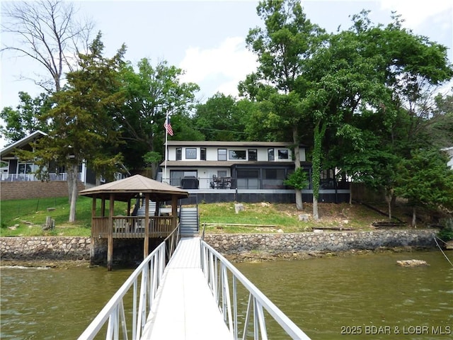 44 Port Bagnell Rd, Eldon, MO 65026 - dock with a gazebo and a water view