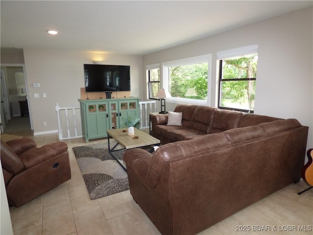 44 Port Bagnell Rd, Eldon, MO 65026 - living area with light tile patterned floors, recessed lighting, and baseboards