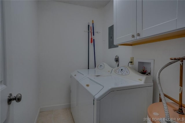 28 Wheel House Cir Unit A-4, Four Seasons, MO 65049 - laundry area with cabinet space, washer and dryer, light tile patterned flooring, electric panel, and baseboards