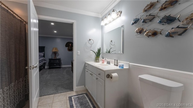 149 Snead Cir, Lake Ozark, MO 65049 - full bath featuring vanity, crown molding, toilet, and tile patterned floors