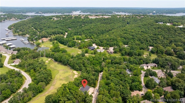 149 Snead Cir, Lake Ozark, MO 65049 - bird's eye view of a nearby body of water and a heavily wooded area