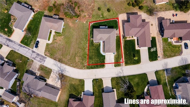4715 Inlet Ln, Osage Beach, MO 65065 - aerial perspective of suburban area featuring property parcel outlined