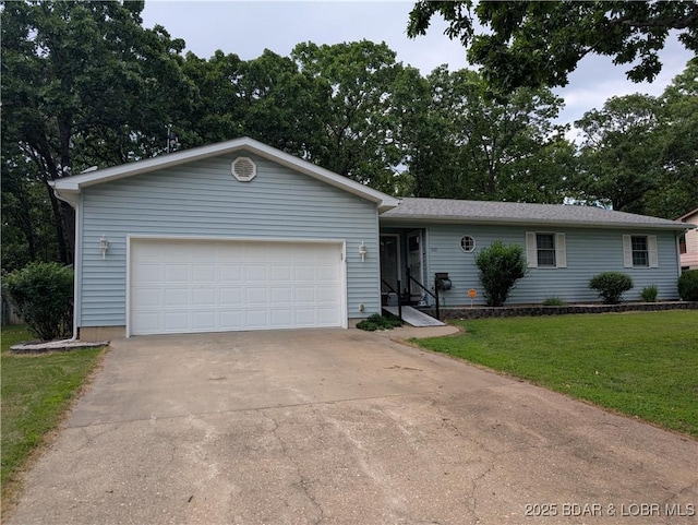1001 Ha Ha Tonka Rd, Camdenton, MO 65020 - single story home with a front lawn, driveway, a garage, and entry steps