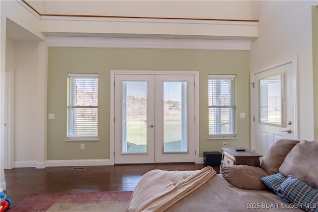915 Bear Cave Way, Camdenton, MO 65020 - doorway with french doors, baseboards, and wood finished floors