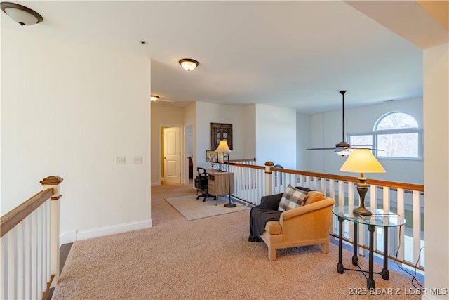915 Bear Cave Way, Camdenton, MO 65020 - hall with an upstairs landing, carpet floors, and baseboards