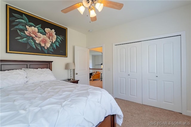 915 Bear Cave Way, Camdenton, MO 65020 - carpeted bedroom featuring a closet and ceiling fan