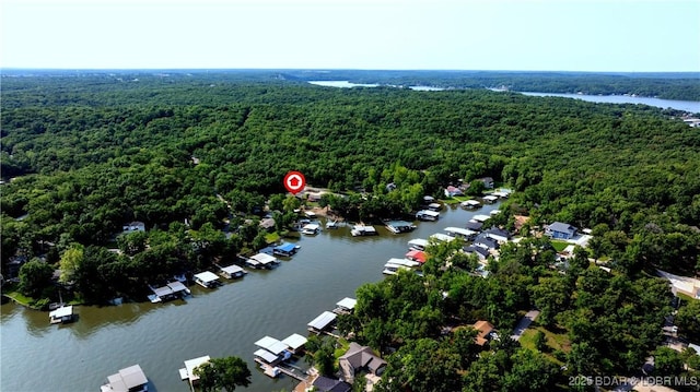 2151 Portside Ln, Osage Beach, MO 65065 - aerial overview of property's location featuring a heavily wooded area and a large body of water