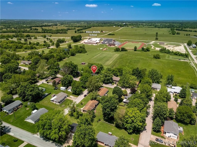 107 Haynes St, Eldon, MO 65026 - aerial view of property and surrounding area featuring rural landscape