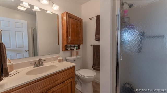 149 Sycamore Beach Rd Unit C1, Camdenton, MO 65020 - full bath featuring a shower stall, vanity, toilet, and tile patterned floors