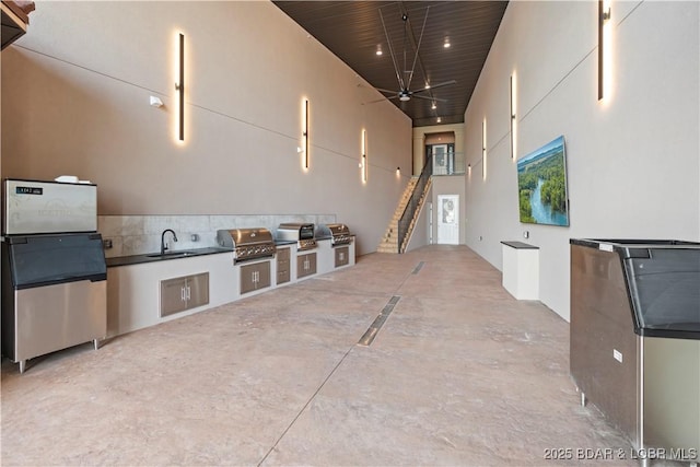 1184 Jeffries Rd Unit 312, Osage Beach, MO 65065 - view of patio / terrace featuring a sink, stairs, and ceiling fan