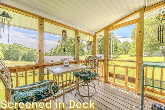 15852 Kindling Rd, Eldridge, MO 65463 - sunroom / solarium with lofted ceiling