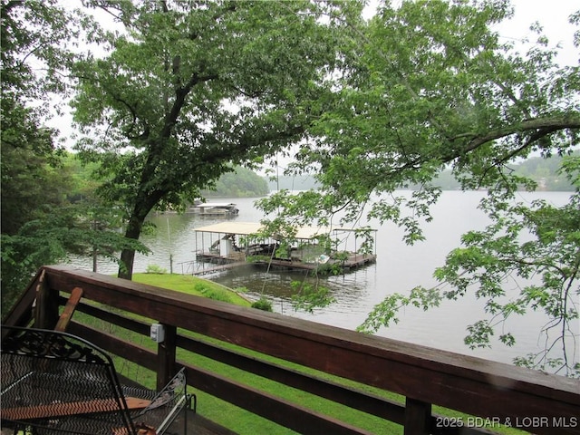 water view with a boat dock