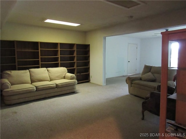 living room featuring carpet flooring
