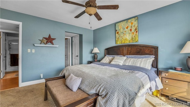 101 Circle Edge Unit 20-3A, Lake Ozark, MO 65049 - bedroom featuring carpet, ceiling fan, and baseboards