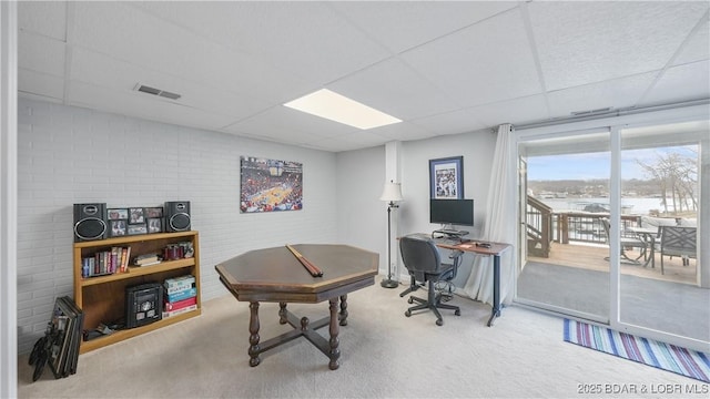 88 Hendrix Haven Dr, Sunrise Beach, MO 65079 - carpeted office space featuring a paneled ceiling