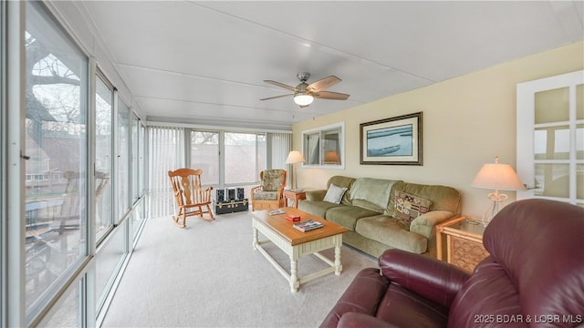 88 Hendrix Haven Dr, Sunrise Beach, MO 65079 - living room with ceiling fan and carpet