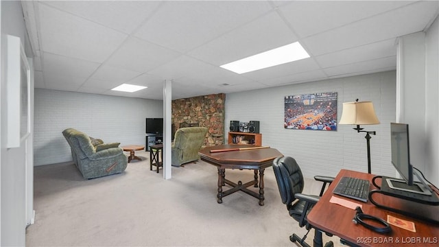 88 Hendrix Haven Dr, Sunrise Beach, MO 65079 - carpeted office space with a paneled ceiling