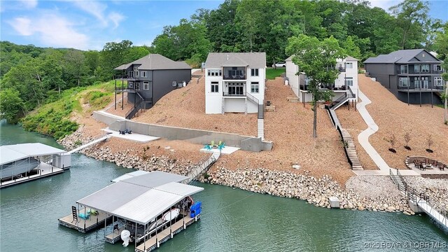 152 Pearl Ln, Climax Springs, MO 65324 - view from above of property with a large body of water