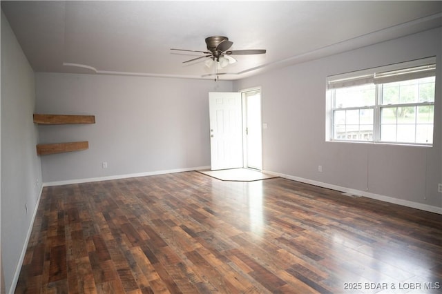 18 Chippewa Dr, Eldon, MO 65026 - unfurnished room featuring ceiling fan, wood finished floors, and baseboards