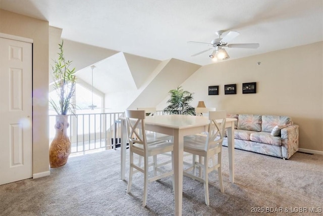 1481 Ledges Dr Unit 1047, Osage Beach, MO 65065 - dining space with a ceiling fan and carpet floors