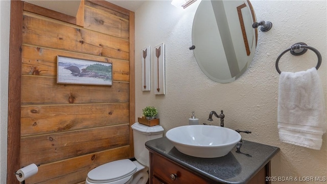 1624 Kays Point Rd, Four Seasons, MO 65049 - bathroom featuring vanity, toilet, and a textured wall
