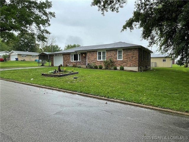 111 W Haynes St, Eldon, MO 65026 - single story home featuring a garage, a front lawn, and brick siding