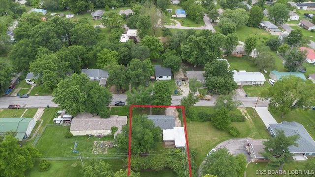 320 N Chestnut St, Eldon, MO 65026 - aerial view of residential area with property parcel outlined