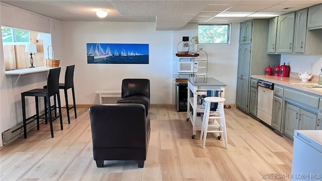 1206 Triple Cove Ln, Climax Springs, MO 65324 - bar with dishwasher, light wood-style flooring, healthy amount of natural light, and decorative backsplash
