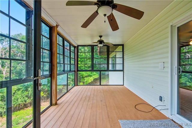 1380 Bluff Dr, Osage Beach, MO 65065 - unfurnished sunroom with ceiling fan