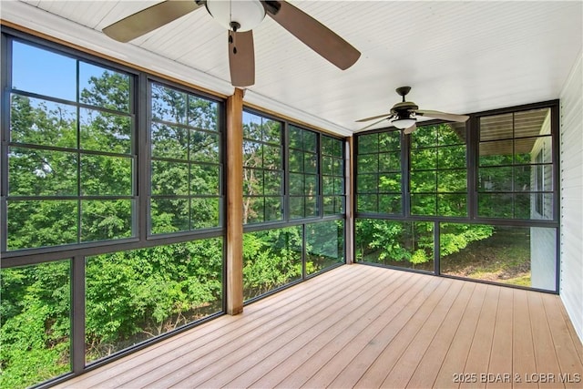 1380 Bluff Dr, Osage Beach, MO 65065 - unfurnished sunroom featuring ceiling fan