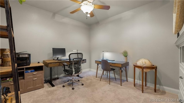 15 Pointe Ct, Lake Ozark, MO 65049 - office space with light colored carpet, ceiling fan, and baseboards
