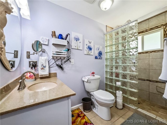 590 Jupiter Rd, Camdenton, MO 65020 - full bathroom with vanity, a walk in shower, and tile patterned floors