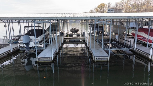 23 Enclaves Ln, Lake Ozark, MO 65049 - dock area featuring a water view and boat lift