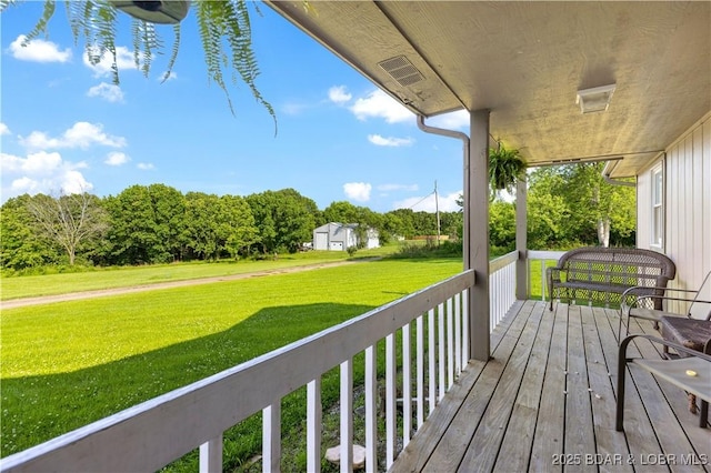 180 Skylark Ln, Linn Creek, MO 65052 - deck featuring a lawn