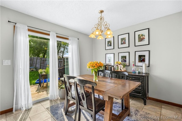 180 Skylark Ln, Linn Creek, MO 65052 - dining space featuring a chandelier and a textured ceiling