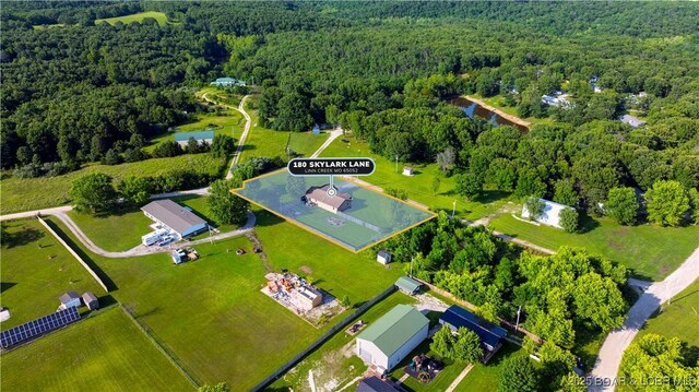 180 Skylark Ln, Linn Creek, MO 65052 - aerial view of a heavily wooded area