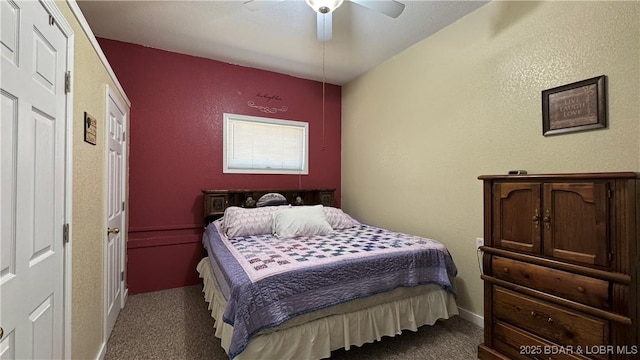 18997 Mystical Ln, Versailles, MO 65084 - carpeted bedroom with ceiling fan