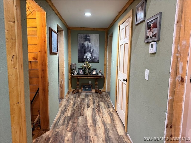 58 Aztec Ln, Eldon, MO 65026 - hall featuring wood finished floors and a textured wall