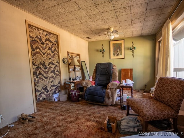 32056 Gentry Ln, Gravois Mills, MO 65037 - living area with carpet flooring and ceiling fan