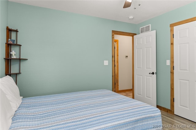 28 Hamilton Way, Sunrise Beach, MO 65079 - bedroom featuring light wood finished floors and a ceiling fan